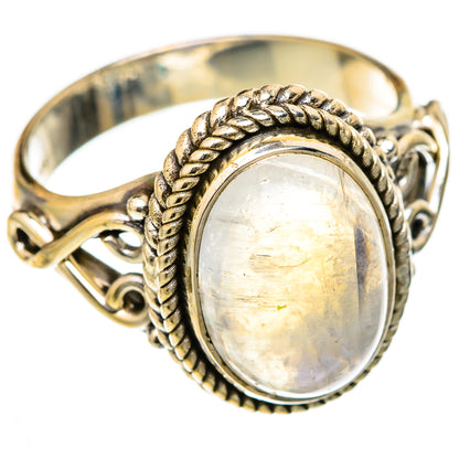 Rainbow Moonstone Rings handcrafted by Ana Silver Co - RING103237