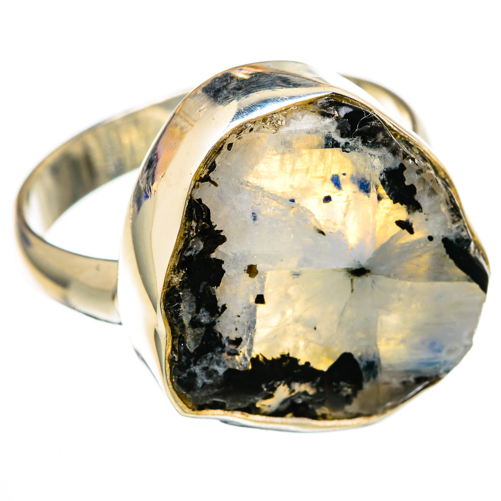 Rainbow Moonstone Rings handcrafted by Ana Silver Co - RING103238
