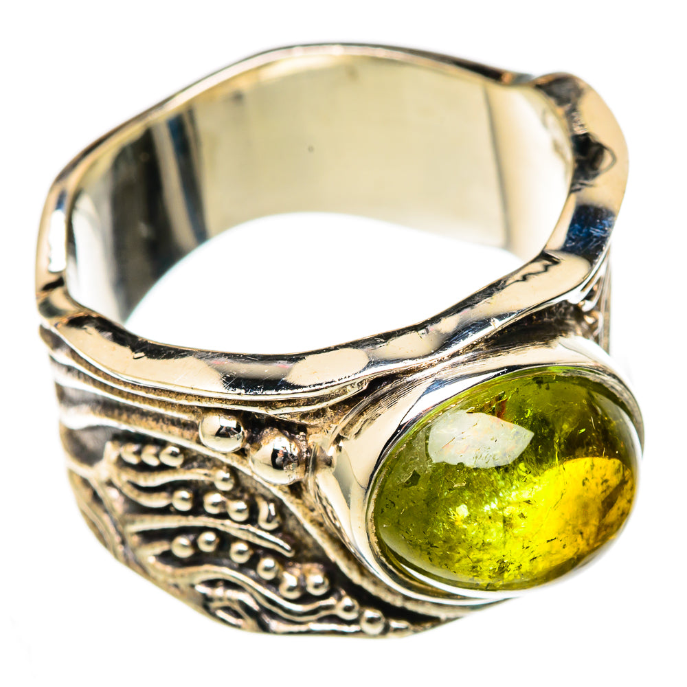 Green Tourmaline Rings handcrafted by Ana Silver Co - RING103250