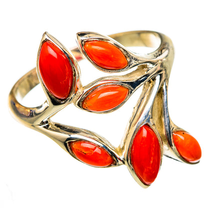 Mediterranean Red Coral Rings handcrafted by Ana Silver Co - RING103256 - Photo 2