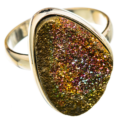 Spectro Pyrite Druzy Rings handcrafted by Ana Silver Co - RING103259 - Photo 2
