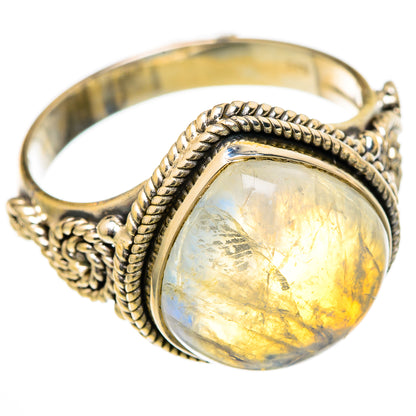 Rainbow Moonstone Rings handcrafted by Ana Silver Co - RING103261 - Photo 2