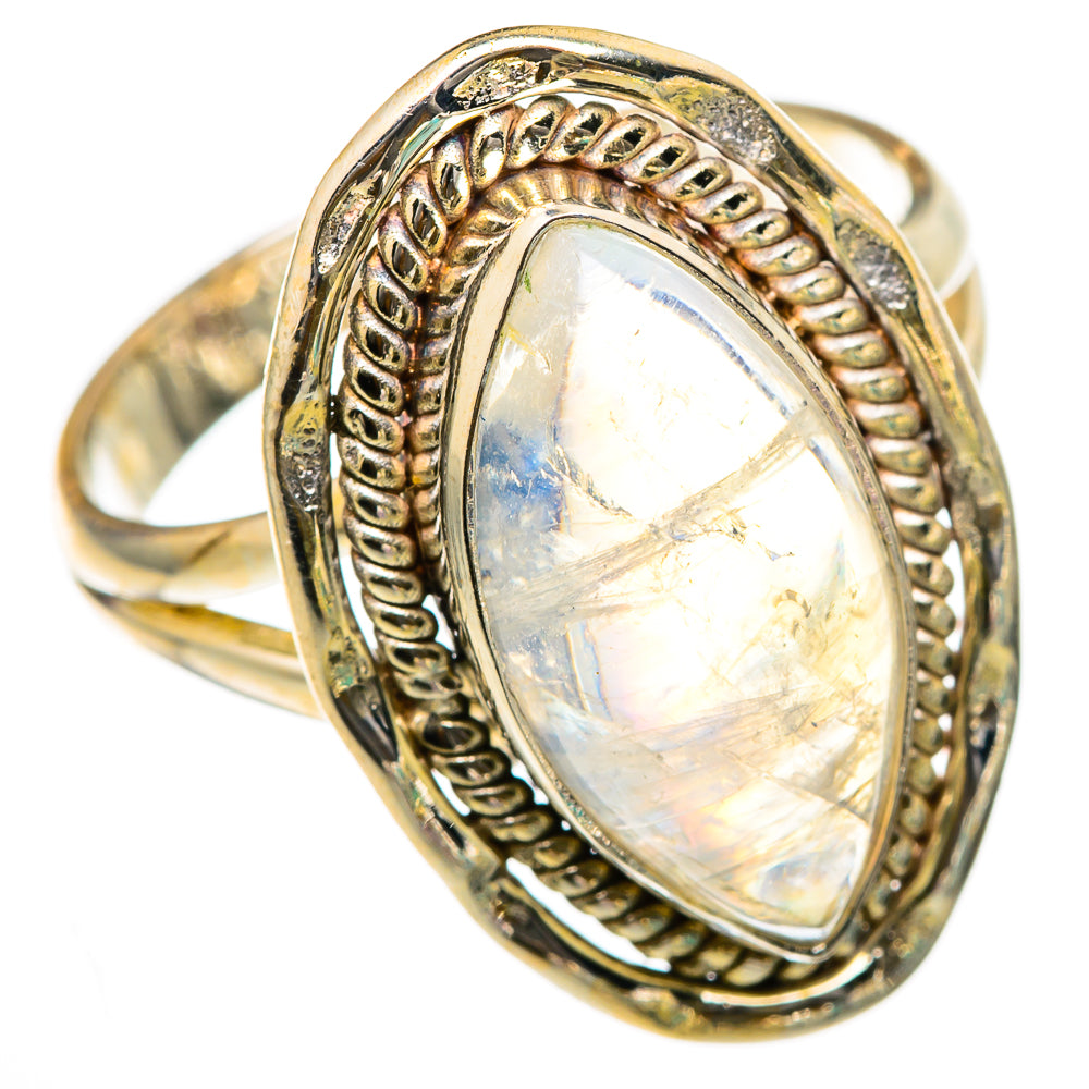 Rainbow Moonstone Rings handcrafted by Ana Silver Co - RING103262 - Photo 2