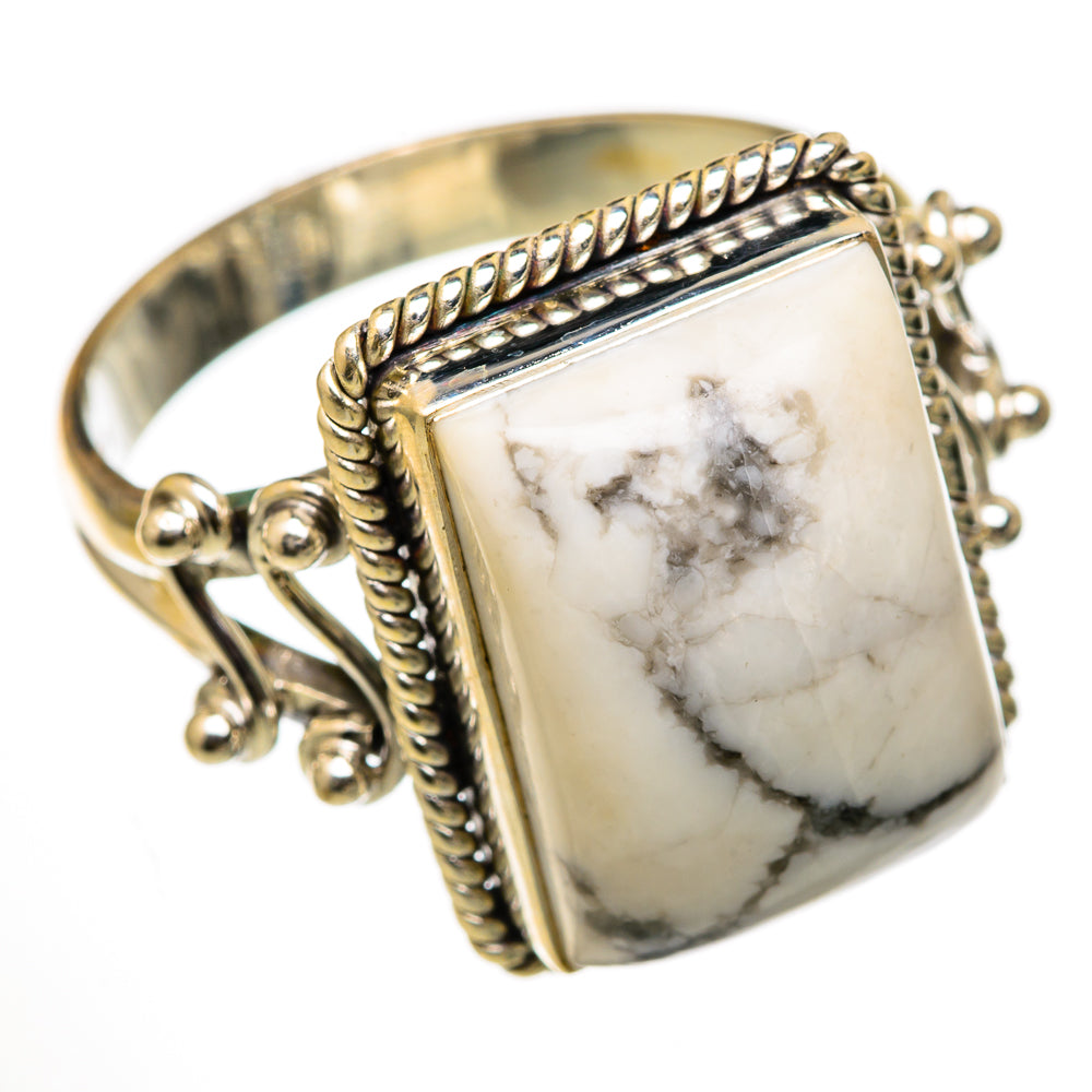 Howlite Rings handcrafted by Ana Silver Co - RING103281 - Photo 2