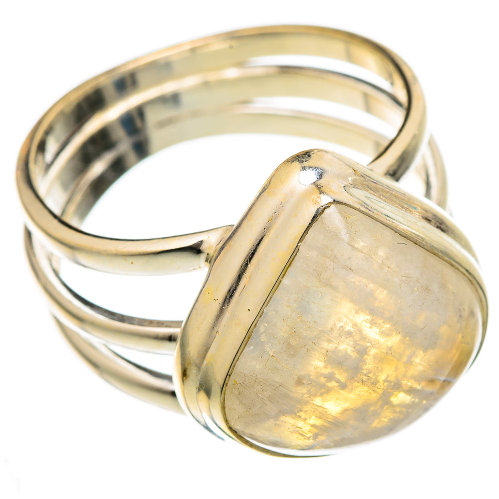 Rainbow Moonstone Rings handcrafted by Ana Silver Co - RING103282