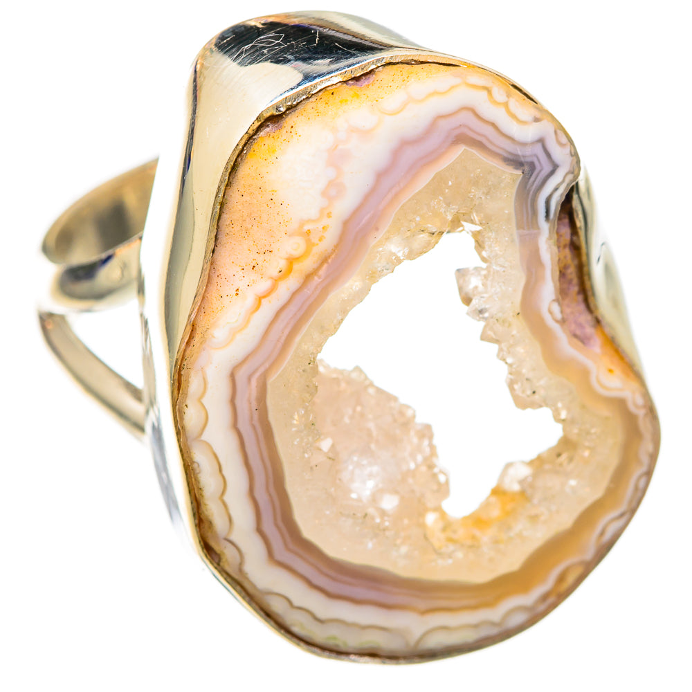 White Geode Slice Rings handcrafted by Ana Silver Co - RING103299 - Photo 2