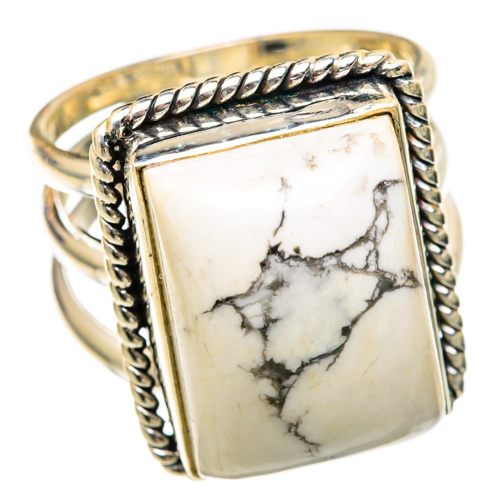 Howlite Rings handcrafted by Ana Silver Co - RING103302 - Photo 2