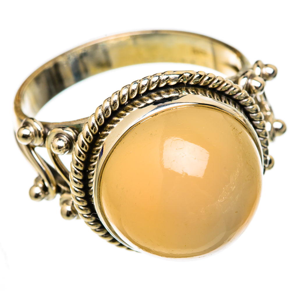Peach Moonstone Rings handcrafted by Ana Silver Co - RING103310