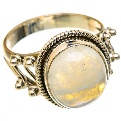 Rainbow Moonstone Rings handcrafted by Ana Silver Co - RING103321