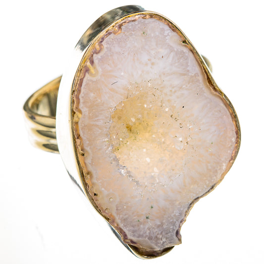 White Geode Slice Rings handcrafted by Ana Silver Co - RING103324 - Photo 2