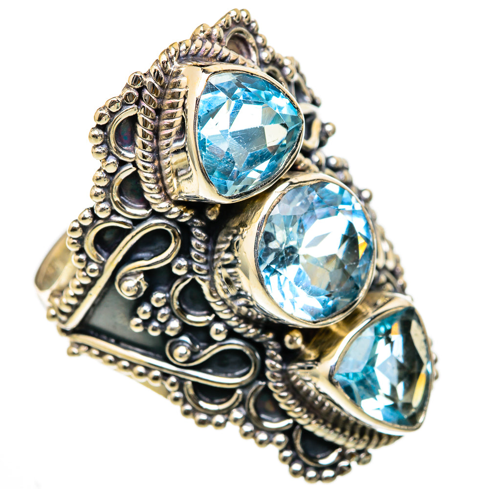 Blue Topaz Rings handcrafted by Ana Silver Co - RING103335 - Photo 2