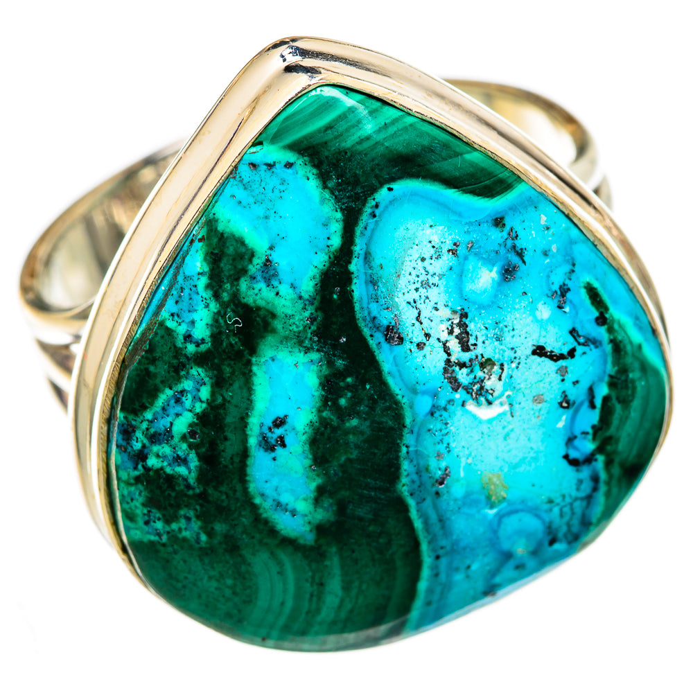 Malachite In Chrysocolla Rings handcrafted by Ana Silver Co - RING103349 - Photo 2