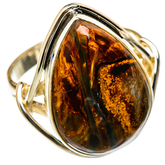 Golden Pietersite Rings handcrafted by Ana Silver Co - RING103356