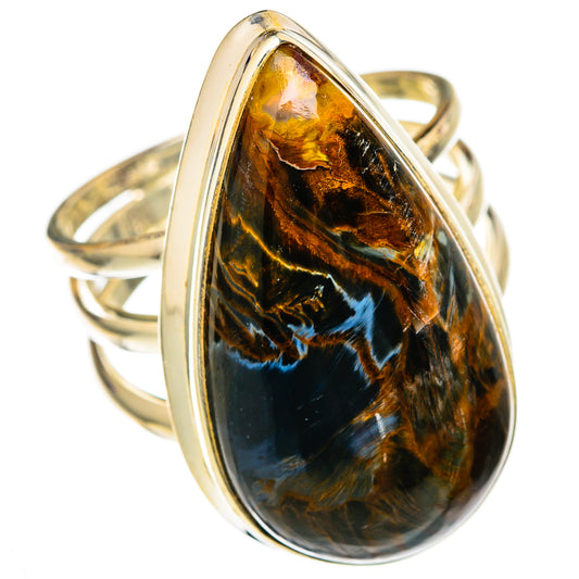 Golden Pietersite Rings handcrafted by Ana Silver Co - RING103374 - Photo 2