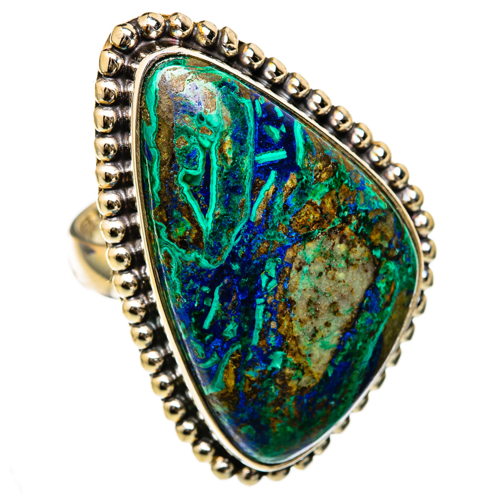 Azurite Malachite Rings handcrafted by Ana Silver Co - RING103379