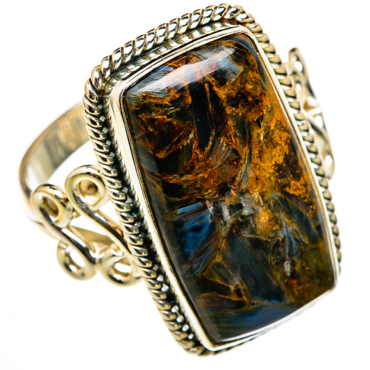 Golden Pietersite Rings handcrafted by Ana Silver Co - RING103457 - Photo 2