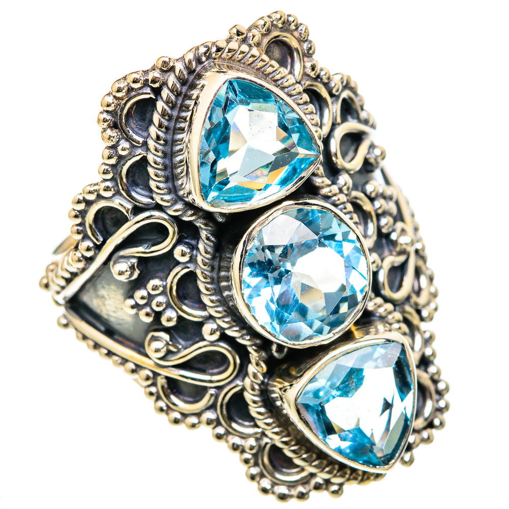 Blue Topaz Rings handcrafted by Ana Silver Co - RING103470 - Photo 2