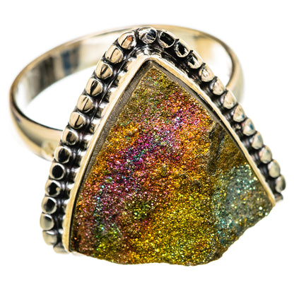 Spectro Pyrite Druzy Rings handcrafted by Ana Silver Co - RING103500 - Photo 2