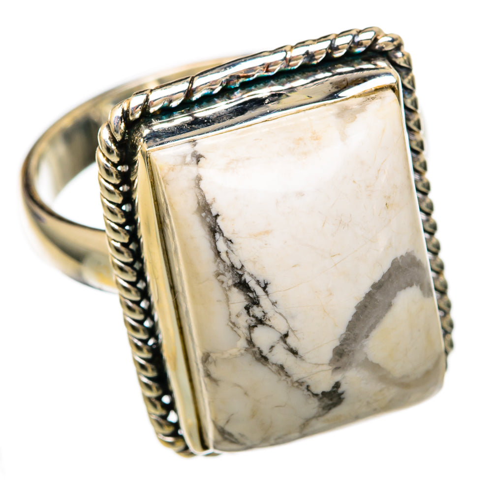 Howlite Rings handcrafted by Ana Silver Co - RING103502 - Photo 2
