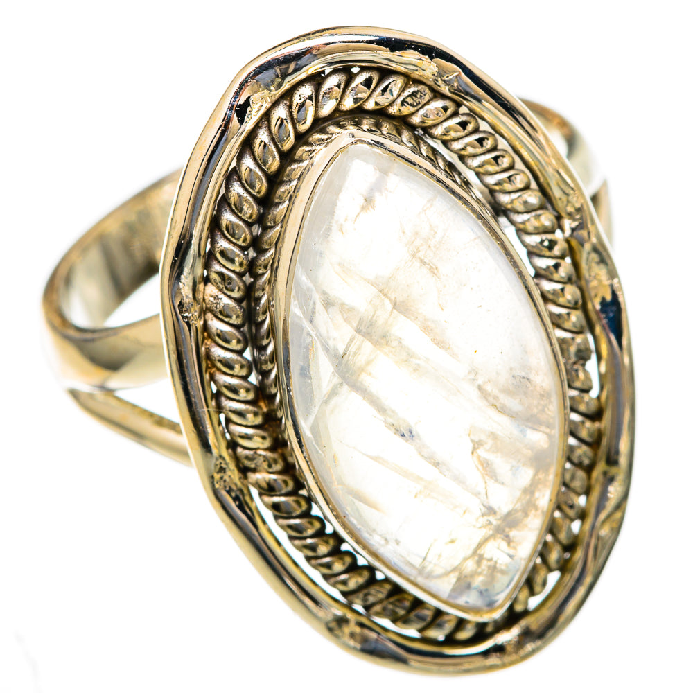 Rainbow Moonstone Rings handcrafted by Ana Silver Co - RING103504 - Photo 2
