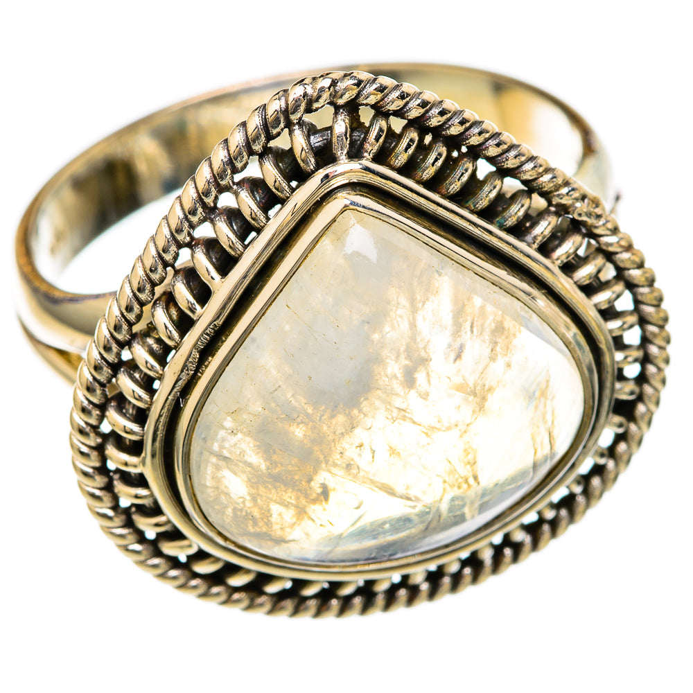 Rainbow Moonstone Rings handcrafted by Ana Silver Co - RING103505