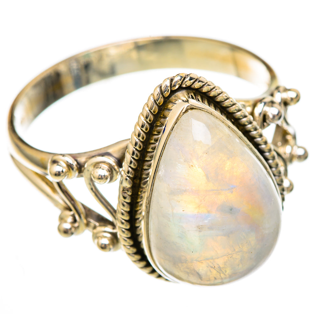 Rainbow Moonstone Rings handcrafted by Ana Silver Co - RING103531 - Photo 2
