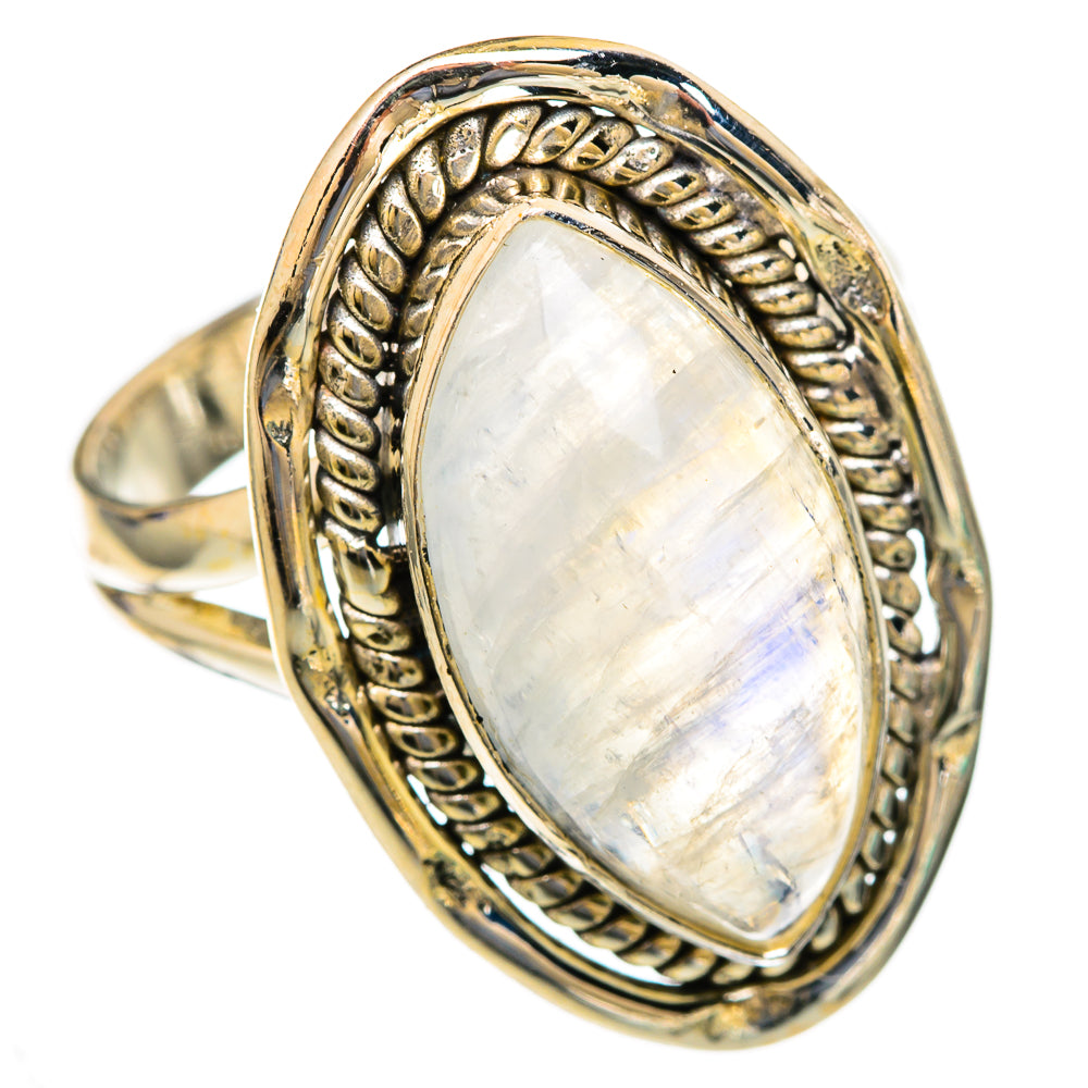Rainbow Moonstone Rings handcrafted by Ana Silver Co - RING103532