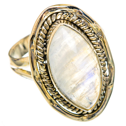 Rainbow Moonstone Rings handcrafted by Ana Silver Co - RING103532