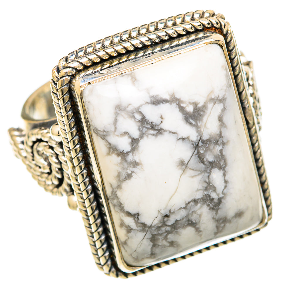 Howlite Rings handcrafted by Ana Silver Co - RING103533 - Photo 2