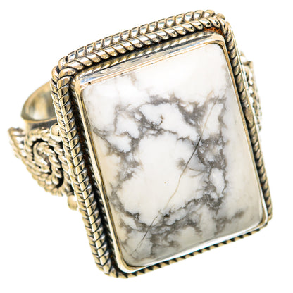 Howlite Rings handcrafted by Ana Silver Co - RING103533 - Photo 2