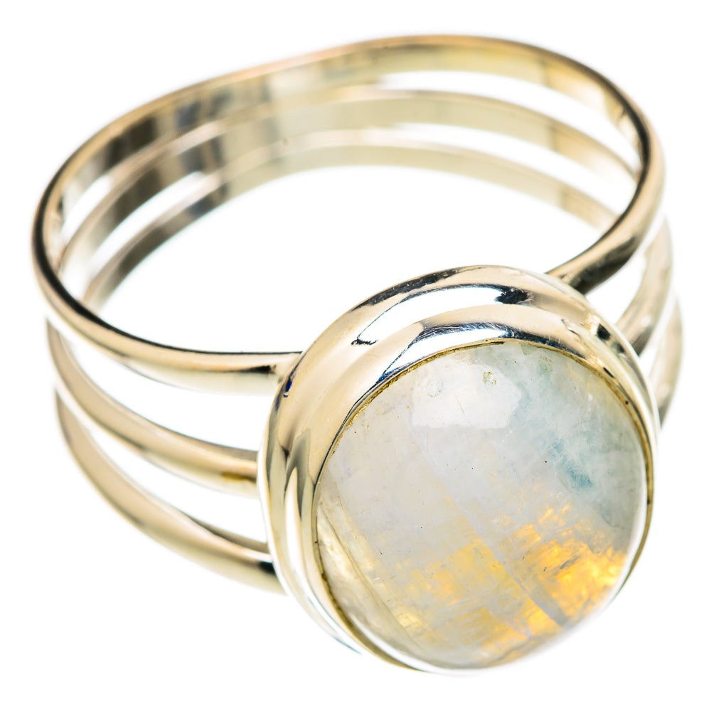Rainbow Moonstone Rings handcrafted by Ana Silver Co - RING103534 - Photo 2