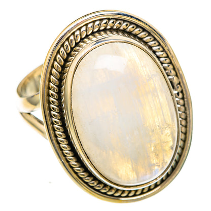 Rainbow Moonstone Rings handcrafted by Ana Silver Co - RING103563