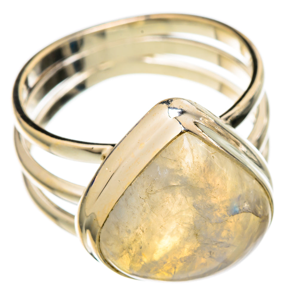 Rainbow Moonstone Rings handcrafted by Ana Silver Co - RING103586