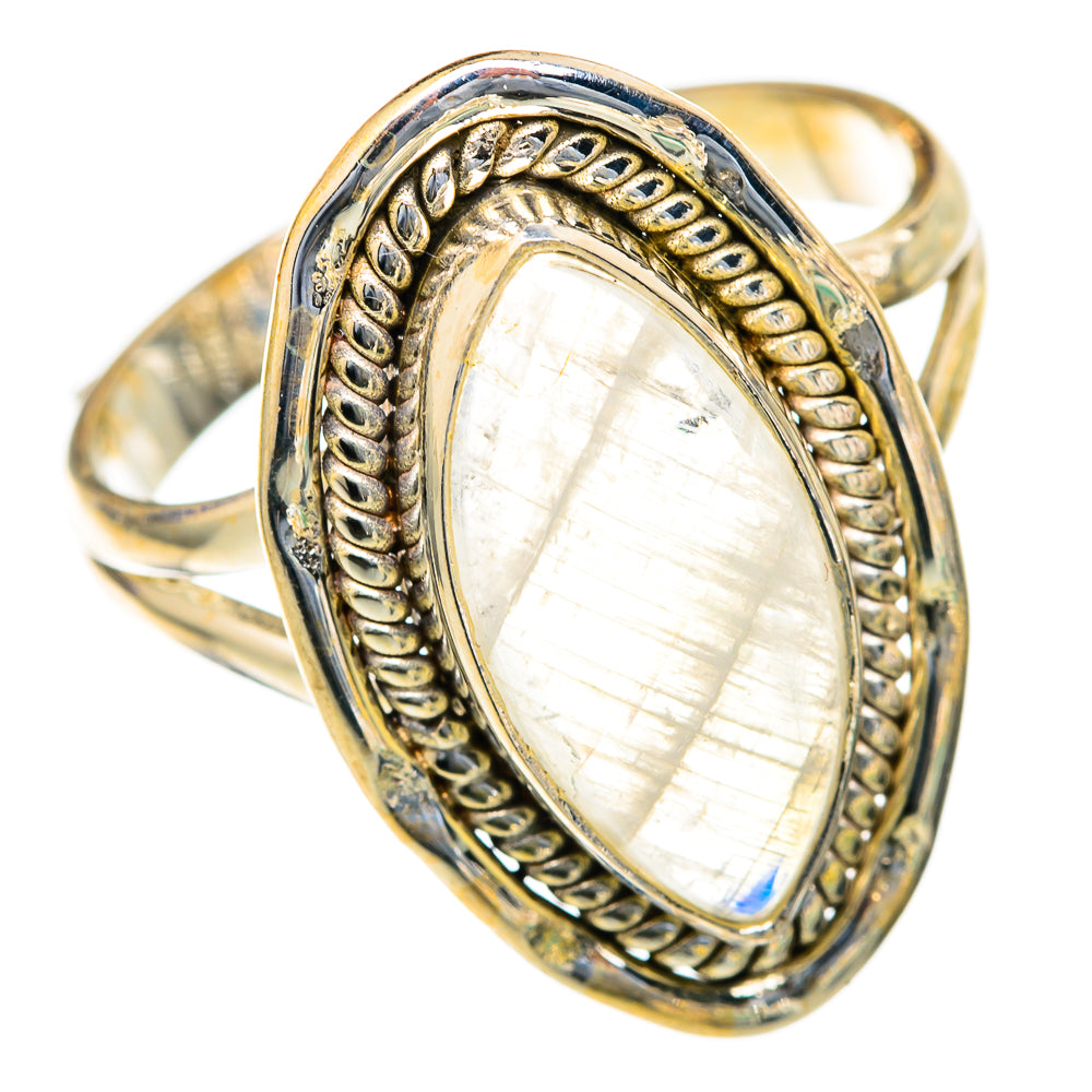 Rainbow Moonstone Rings handcrafted by Ana Silver Co - RING103621 - Photo 2