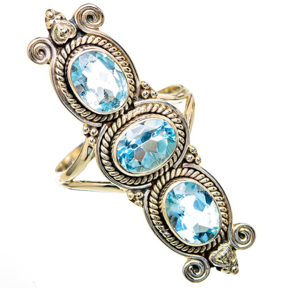 Blue Topaz Rings handcrafted by Ana Silver Co - RING103637 - Photo 2