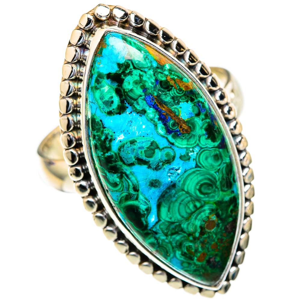 Chrysocolla In Malachite Rings handcrafted by Ana Silver Co - RING103645