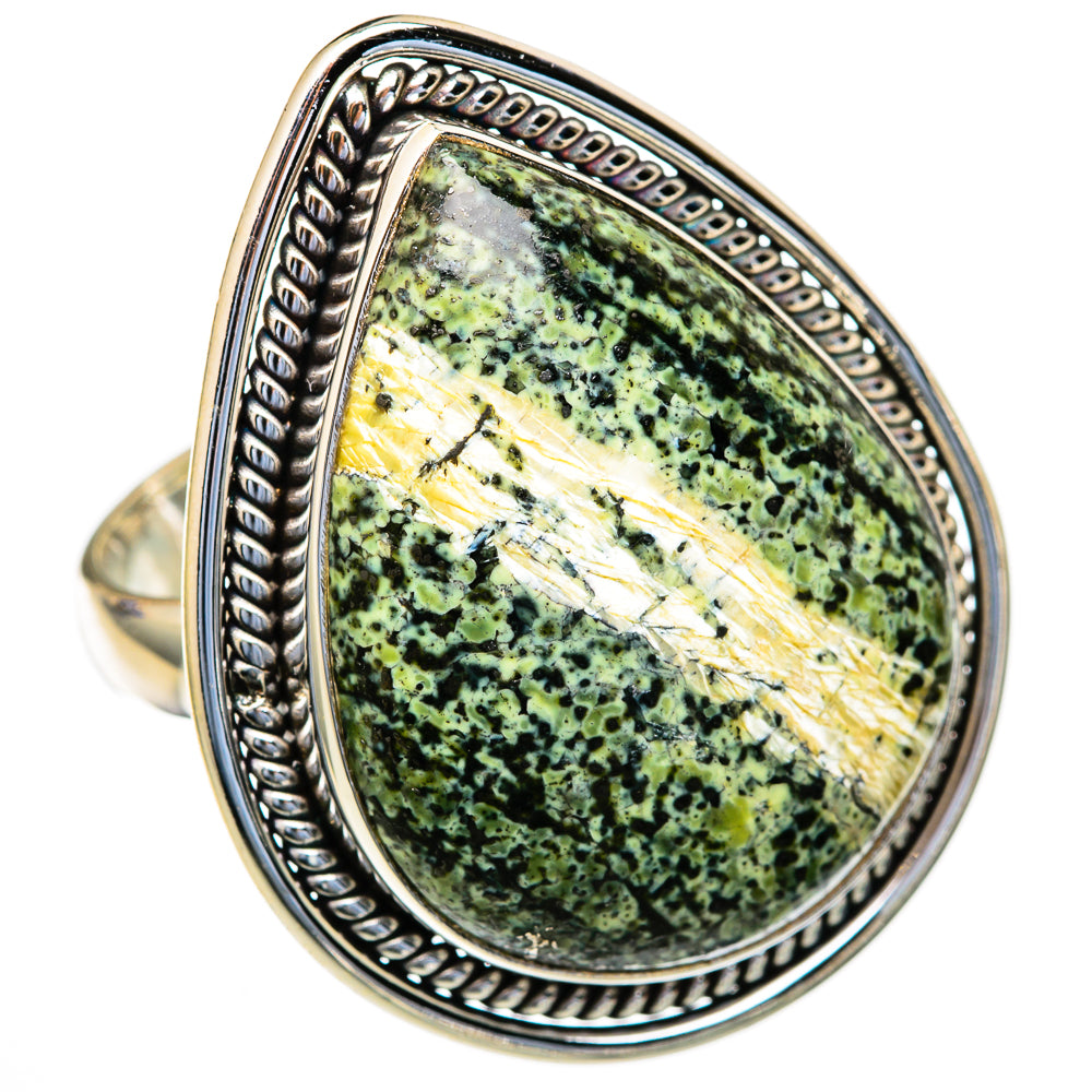 Lizard Jasper Rings handcrafted by Ana Silver Co - RING103649 - Photo 2