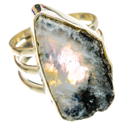 Rainbow Moonstone Rings handcrafted by Ana Silver Co - RING103684