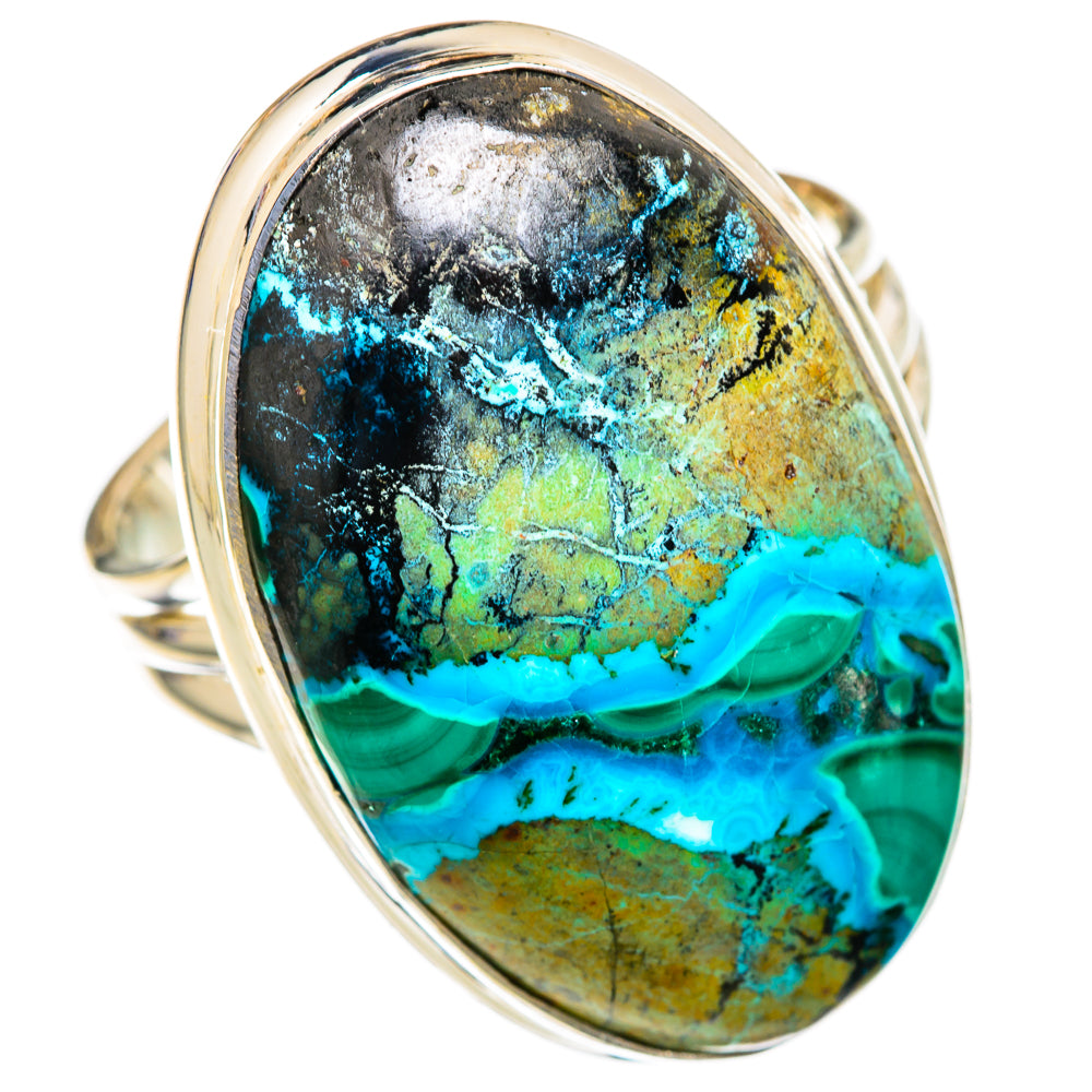 Chrysocolla In Malachite Rings handcrafted by Ana Silver Co - RING103687