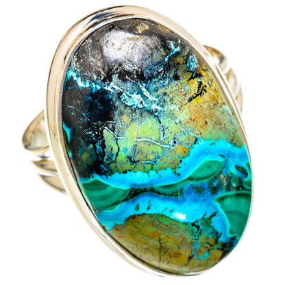 Chrysocolla In Malachite Rings handcrafted by Ana Silver Co - RING103687