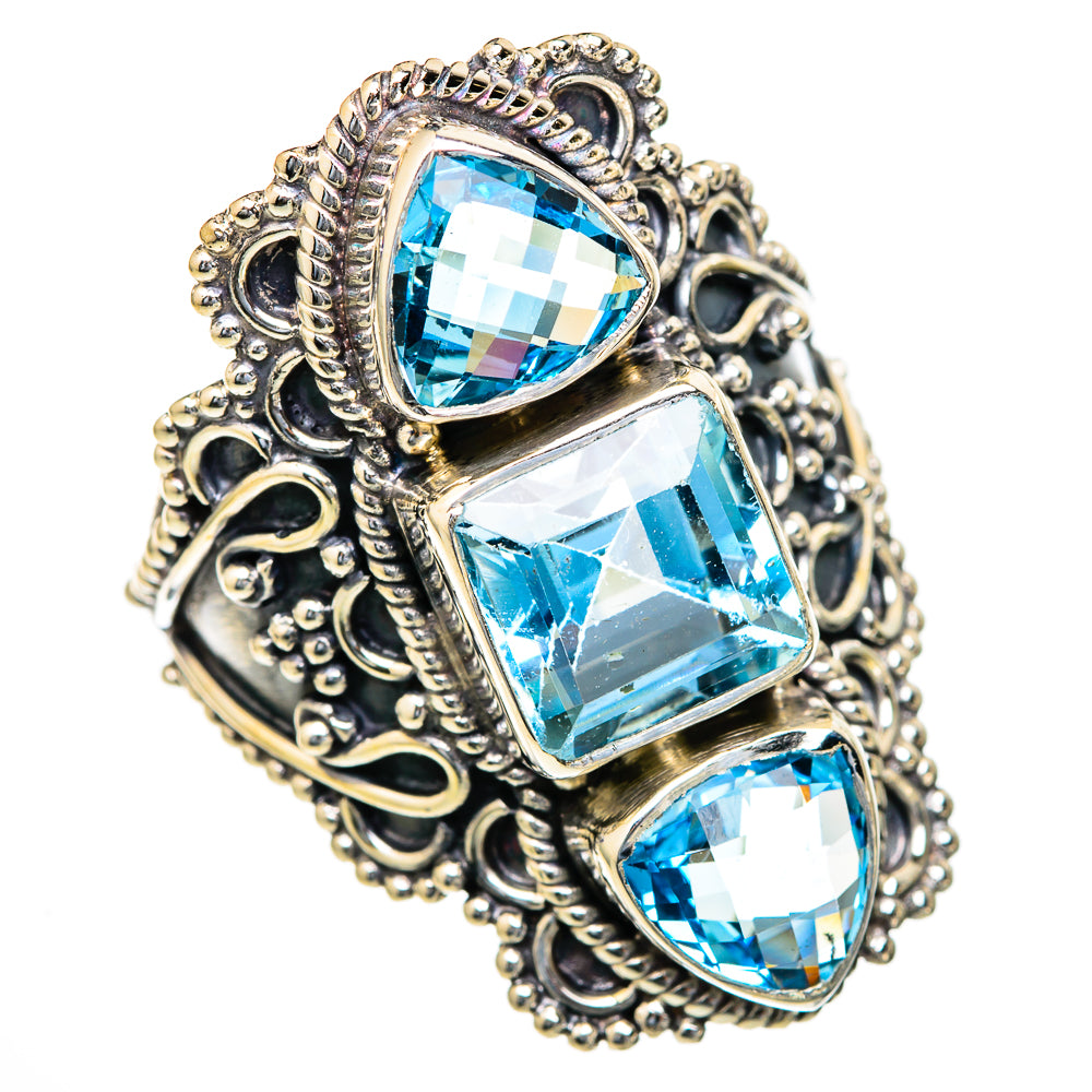Blue Topaz Rings handcrafted by Ana Silver Co - RING103702 - Photo 2