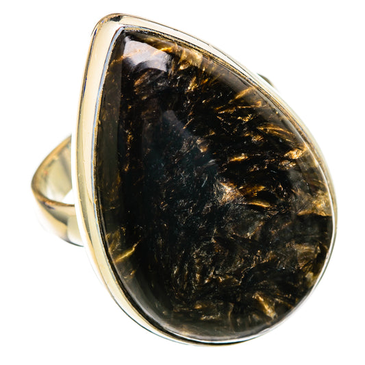 Golden Seraphinite Rings handcrafted by Ana Silver Co - RING103767