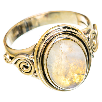 Rainbow Moonstone Rings handcrafted by Ana Silver Co - RING103792