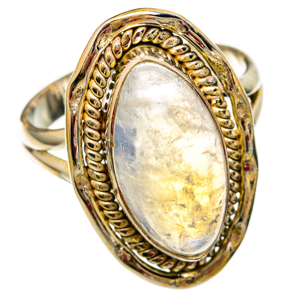 Rainbow Moonstone Rings handcrafted by Ana Silver Co - RING103793 - Photo 2