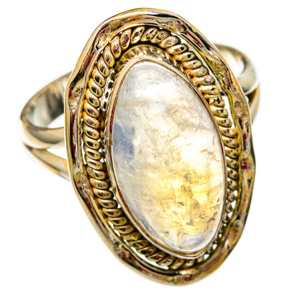 Rainbow Moonstone Rings handcrafted by Ana Silver Co - RING103793 - Photo 2