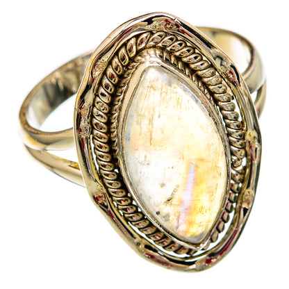 Rainbow Moonstone Rings handcrafted by Ana Silver Co - RING103811 - Photo 2