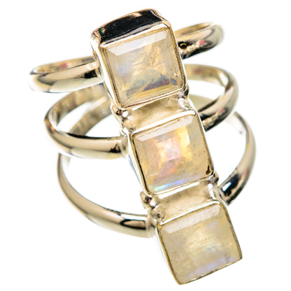 Rainbow Moosntone Rings handcrafted by Ana Silver Co - RING103812 - Photo 2