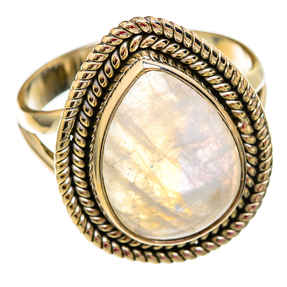 Rainbow Moonstone Rings handcrafted by Ana Silver Co - RING103814 - Photo 2