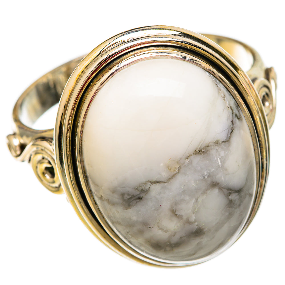 Howlite Rings handcrafted by Ana Silver Co - RING103815 - Photo 2