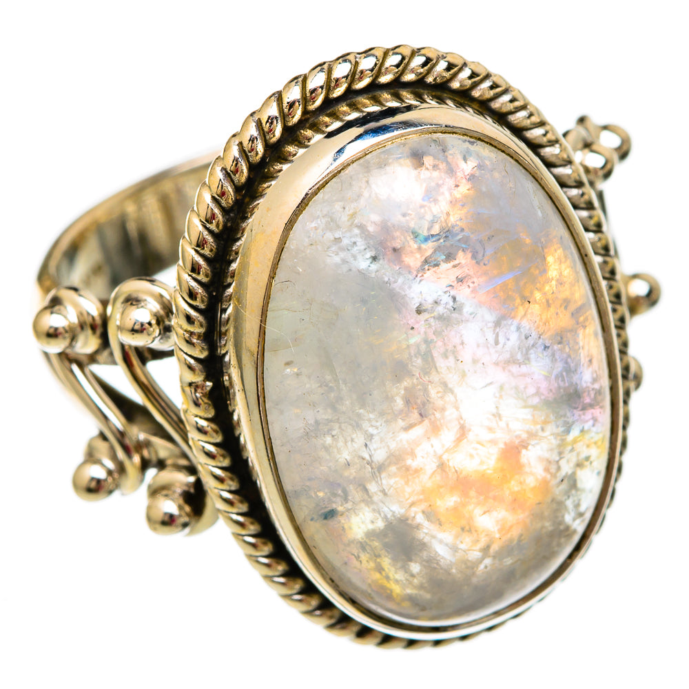 Rainbow Moonstone Rings handcrafted by Ana Silver Co - RING103827 - Photo 2